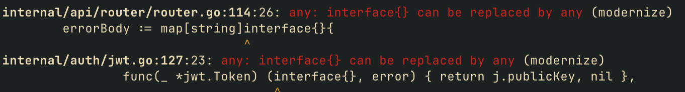 Example from golangci-lint with modernize linter